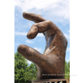 High polished cast modern bronze hand statue large metal garden sculpture for sale